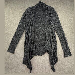 Express Open Sweater Asymmetrical Cardigan Long Sleeve‎ XS Gray Black